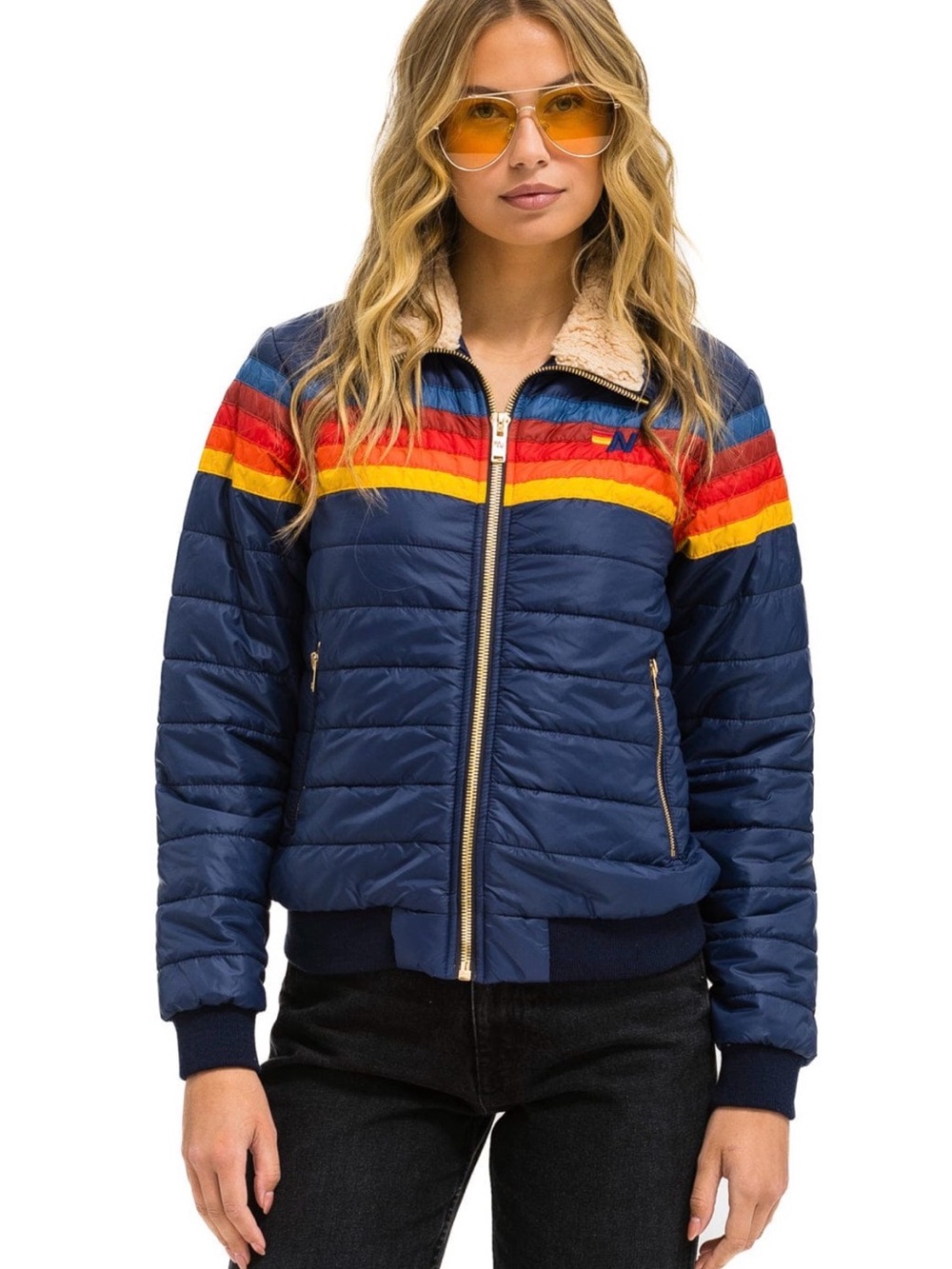 NWOT- Aviator Nation- 5 Stripe Jacket - Navy